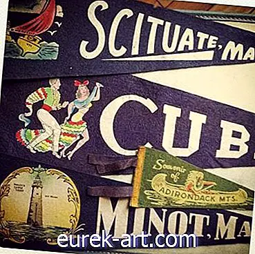 barang antik & koleksi - Flea Market Haul: Vintage Travel Pennants