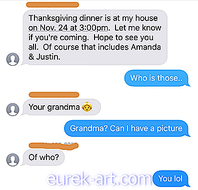 Nezgodno besedilo, ki ga je nekoga babica vodila, da je ta neznanec vabljen na zahvalo za večerjo