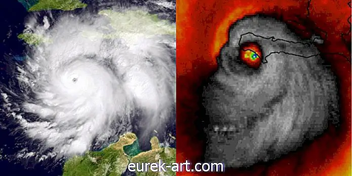 Děsivý obraz hurikánu Matthew to vypadá jako lebka