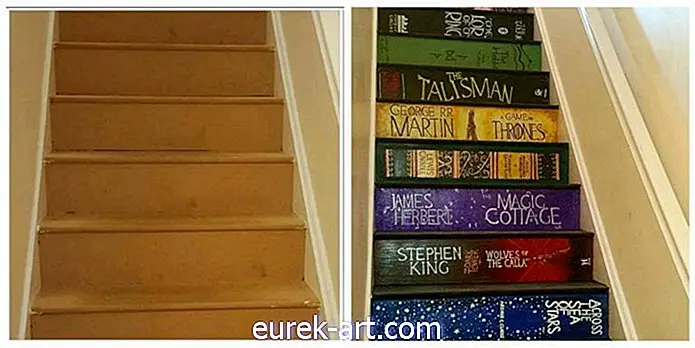 Тази жена преобрази стълбището си, за да изглежда като куп книги