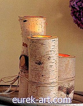 proiecte de meșteșuguri și diy - Lumânări de scoarță de mesteacăn
