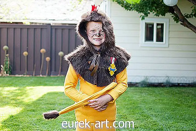 Como fazer um traje de leão covarde para crianças