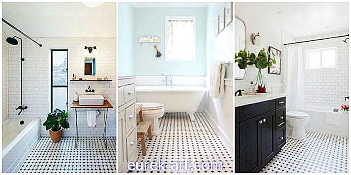 A fekete-fehér fürdőszoba padlólapok óriási visszatérést jelentenek-díszítő ötletek