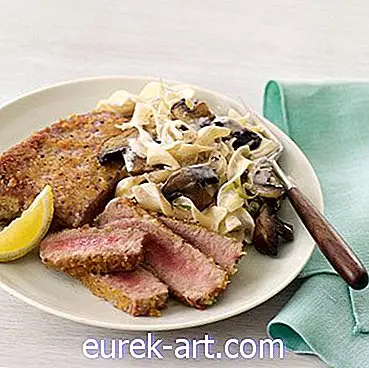 Gevrek Ton balığı, Kremalı Erişte ile Biftek