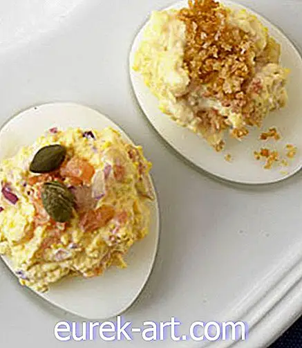 ēdieni un dzērieni - Kūpināta laša iznīcinātas olas