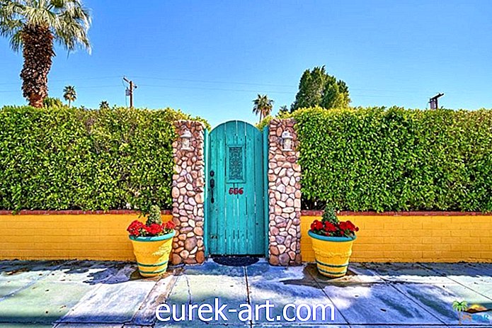 Šis „Technicolor Palm Springs“ namas prausiasi kiekviena vaivorykštės spalva