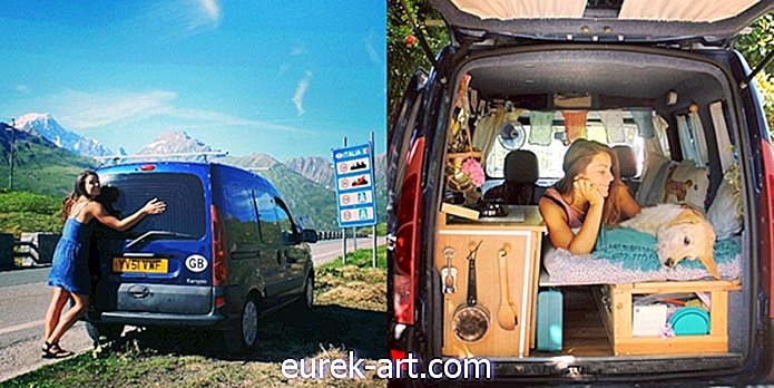 Эта женщина переоборудовала старый фургон, чтобы она могла путешествовать по Европе со своей собакой